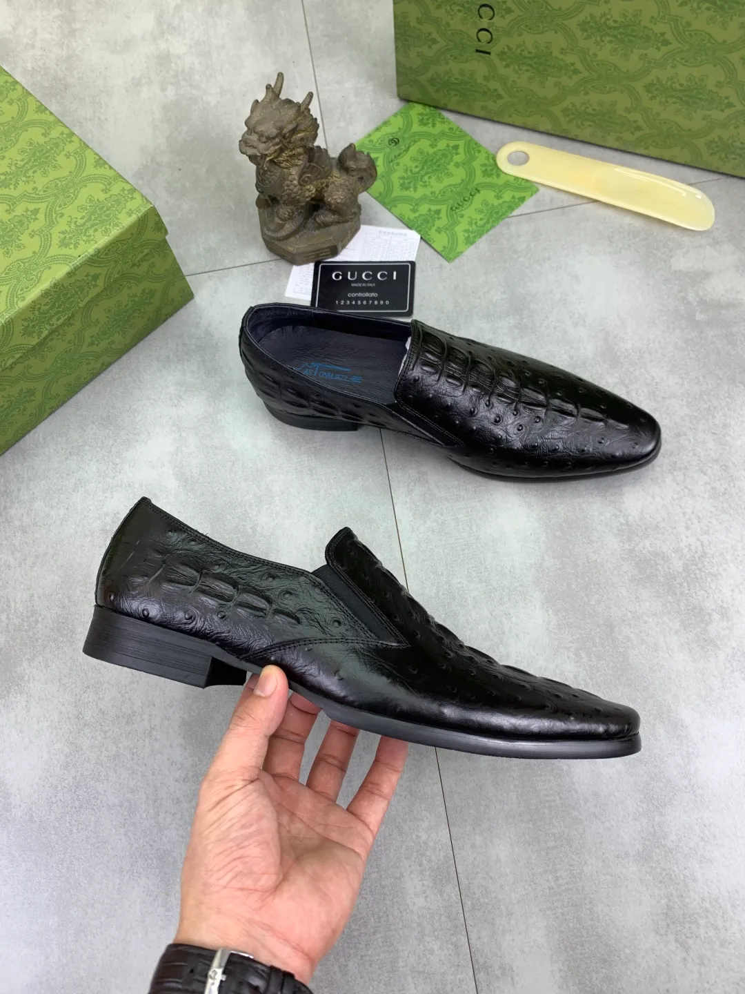 Men's Men's Shoes 💰P500 [New Style] 💰💎💎💎 [Gucci] GUCCI high-end men's formal business leather shoes, original order 1:1! Original imported high-end calfskin, original metal buckle, imported first-layer pigskin lining for feet, original high-end outsole, men's shoe size: 38-44